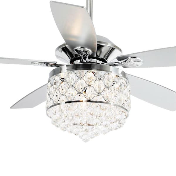 Parrot hotsell Uncle - Huber 52in Indoor Ceiling Fan with Crystal Chandelier Light