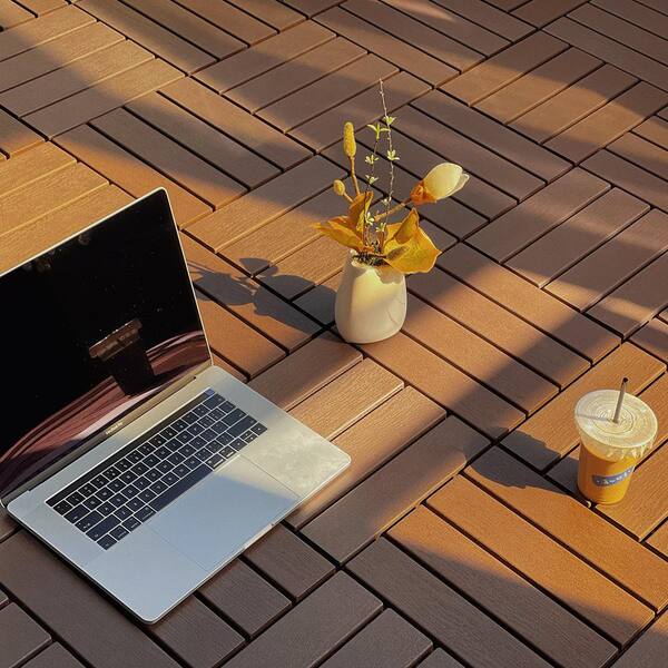 0.98 ft. W x 0.98 ft. L Plastic Interlocking Deck Tiles
