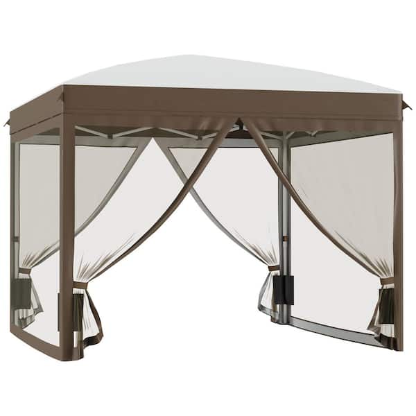 9.8 ft. x 9.8 ft. Cream White Outdoor Pop-Up Canopy