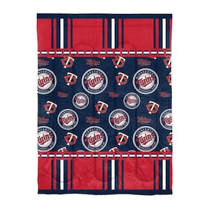 Minnesota Twins Rotary 4-Piece Twin Size Multi Colored Polyester Bed in a Bag Set