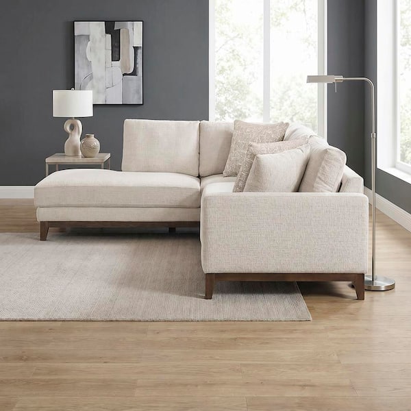 Lazzara Solara 114 in. Chenille 2-Piece Sectional Sofa with Left