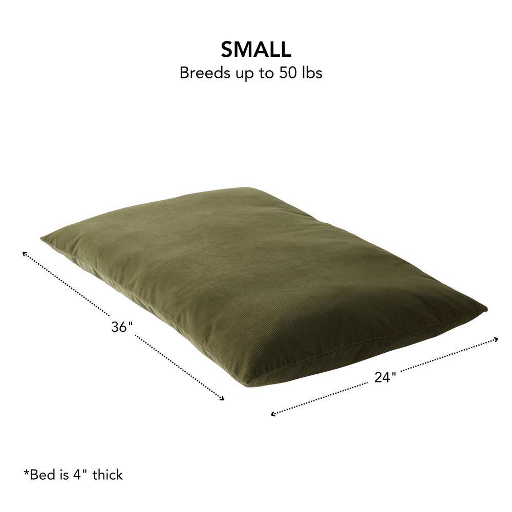 Small Sage Green Corduroy Reversible Throw Dog Bed