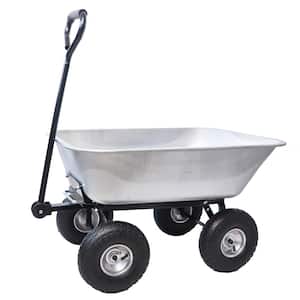 2.5 cu.ft. Metal Garden Cart with Steel Frame and 10 in. Pneumatic Tires 300 lbs.