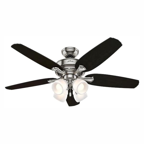 Hunter Channing 52 in. Indoor LED Brushed Nickel Ceiling Fan with Light