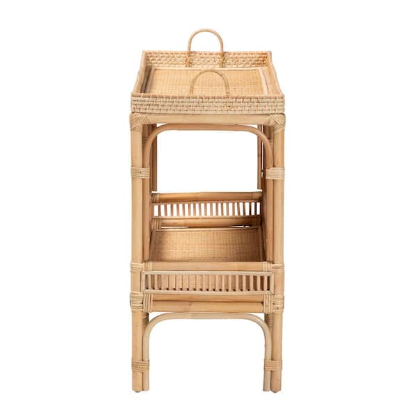 Lombok 39.25 in. Natural Rattan Rectangle Wicker Top Console Table