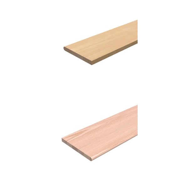 48 in. x 11-1/2 in. Pine Stair Tread and Red Oak Stair Tread, Plain Cut