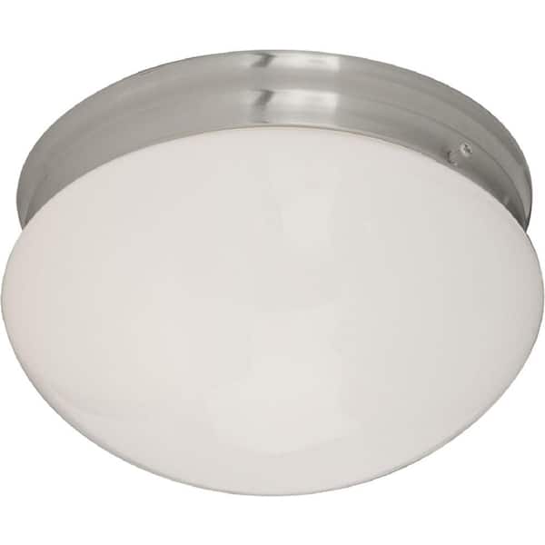 Essentials 2-Light Satin Nickel Flush Mount