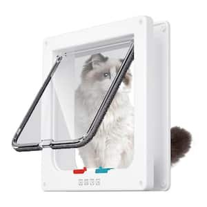 6.1 in. W x 6.3 in. H Interior Pet Door for Medium Cat with 4 Modes Locking, White