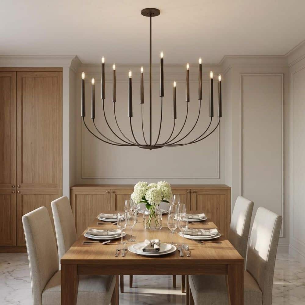 Lois 48 in. W x 37 in. H 12-Light Aged Iron Dimmable Transitional Chandelier price history on PriceWatchPro
