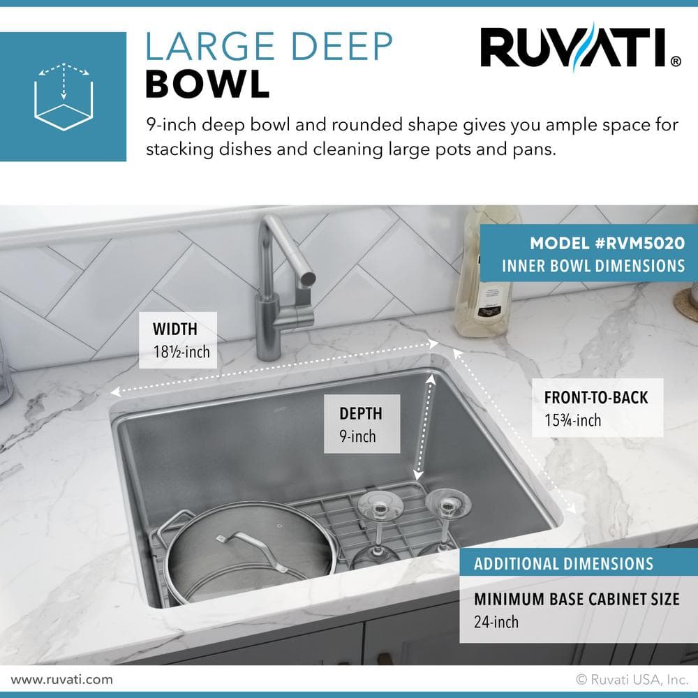 Modena 20-inch Stainless Steel Undermount Bar Sink