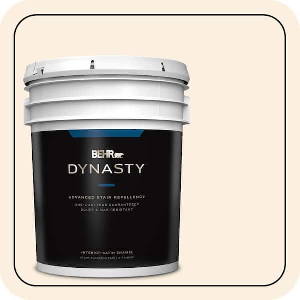 BEHR DYNASTY 5 gal. #PWN-40 Elegant Ivory Satin Enamel Interior Stain-Blocking Paint & Primer