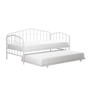 Bushwick White Metal Twin Size Daybed and Trundle