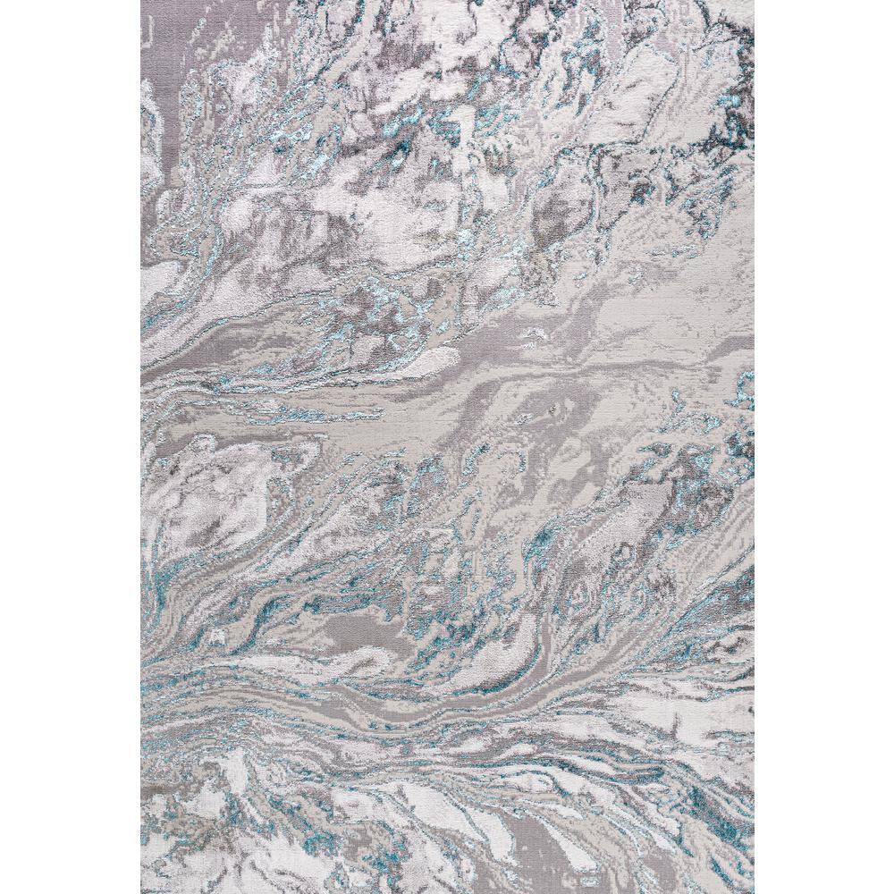 Abstract Swirl 4' x 6' Gray Synthetic Easy-Care Area Rug