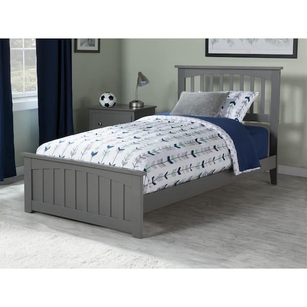 AFI Mission Twin Traditional Bed with Matching Foot Board in Grey