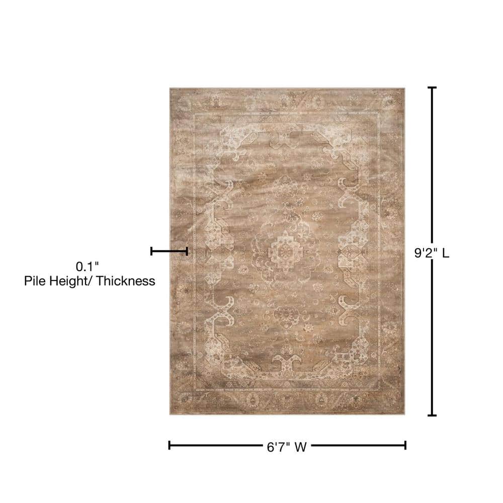 Elegant Mouse Floral Hand-Knotted Viscose Area Rug - 6'7" x 9'2"