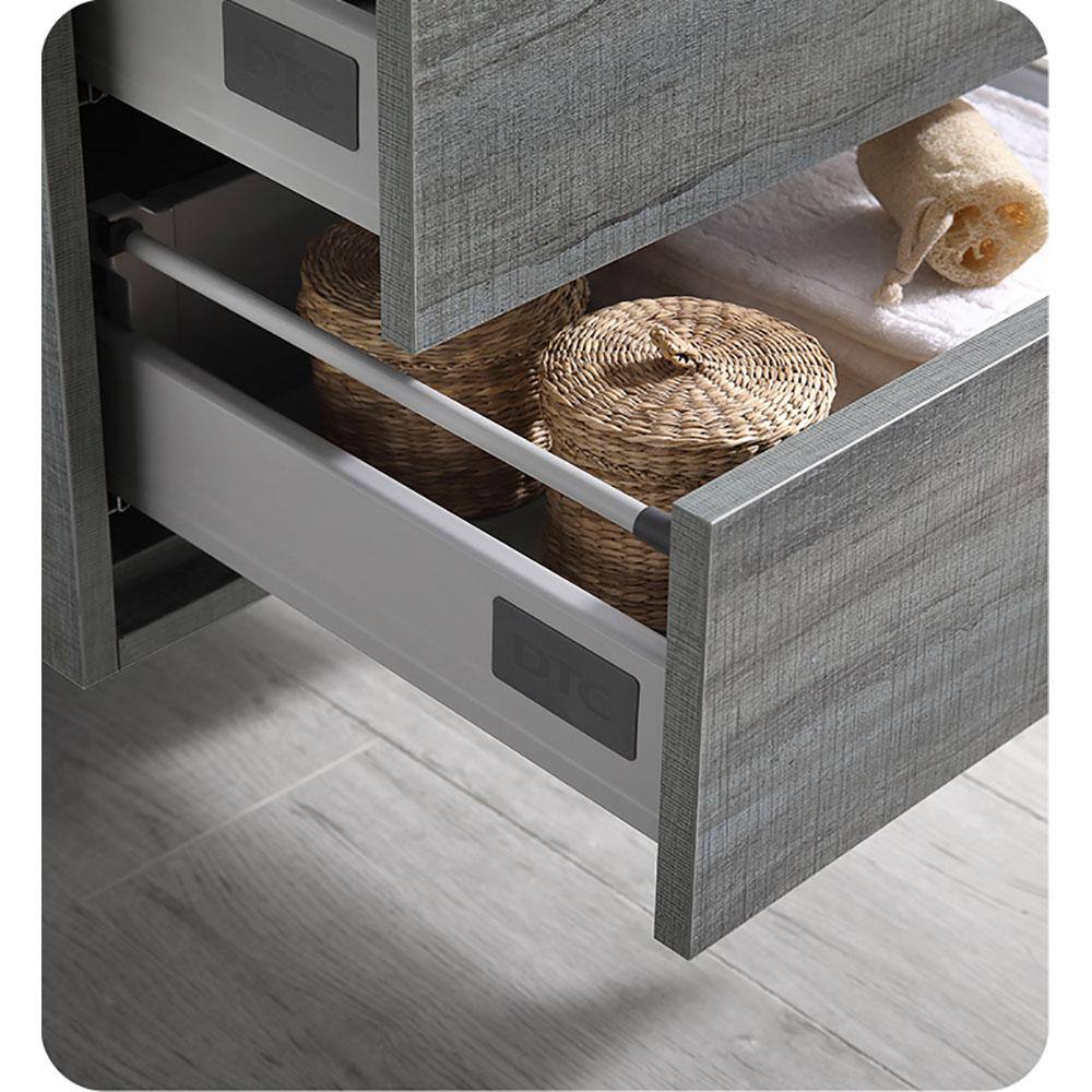 Catania 60" Gray Wall Mount Single Bathroom Vanity Cabinet