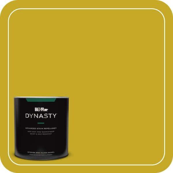 BEHR DYNASTY 1 qt. Home Decorators Collection #HDC-MD-03 Citronette Semi-Gloss Enamel Interior Stain-Blocking Paint & Primer