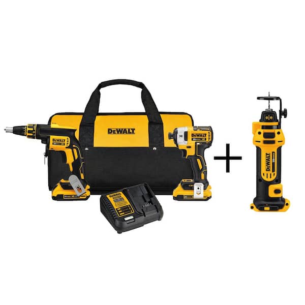20-Volt MAX XR Li-Ion Cordless Screwgun/Cutout Tool Combo Kit (2-Tool) w/Bonus Bare 20V Cordless 1/4 in. Impact Driver 20-Volt MAX XR Li-Ion Cordless Screwgun/Cutout Tool Combo Kit (2-Tool) w/Bonus Bare 20V Cordless 1/4 in. Impact Driver