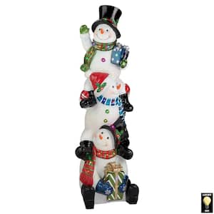 49 in. SnowBro Illuminated Snowman Holiday Garden Statue