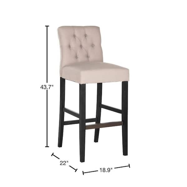 Safavieh Tiffany Taupe/Gray Upholstered Bar Stool Safavieh Tiffany Taupe/Gray Upholstered Bar Stool