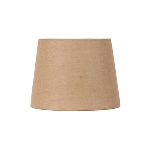 Mix and Match 8 in. x 10 in. x 7 in. Height Beige Burlap Hardback Drum Shade