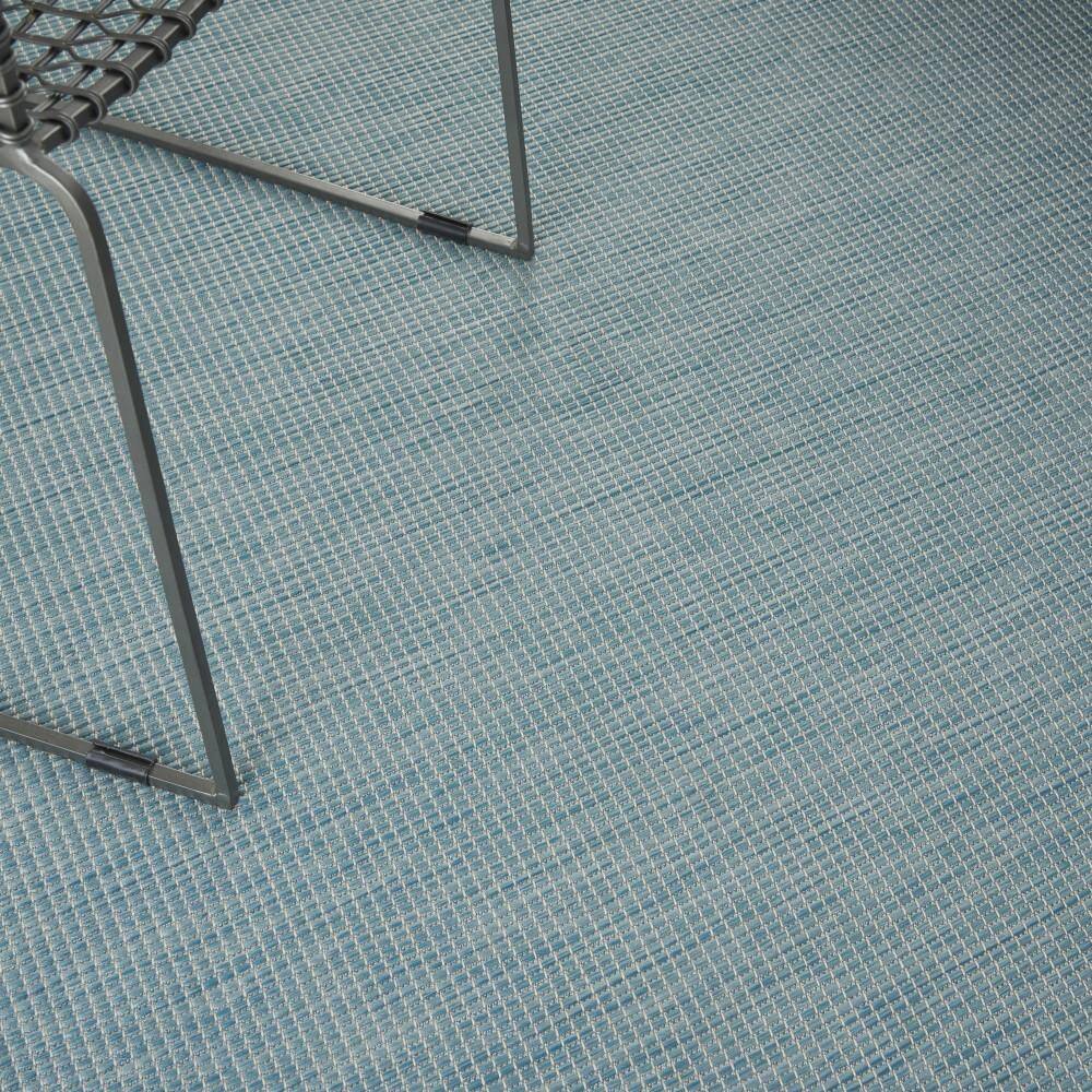 Aqua Solstice Flat Woven 4' x 6' Reversible Outdoor Rug
