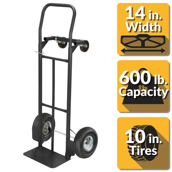 PACK-N-ROLL 600 lbs. Capacity 2-in-1 Convertible Hand Truck