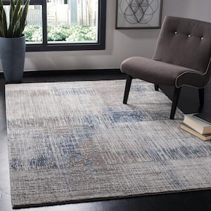 Craft Gray/Blue 7 ft. x 7 ft. Square Abstract Area Rug
