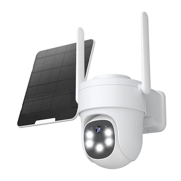 Solar Security Camera Wireless Outdoor 24/7 Recording WiFi 6 2K Video 360° PTZ Auto-Tracking with 6W Solar Panel