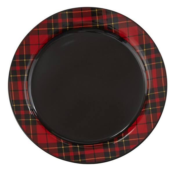 plaid ceramic plates