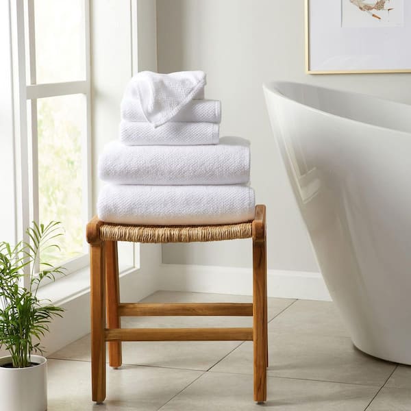 Optic White 6-Piece Cotton Quick-Dry Towel Set