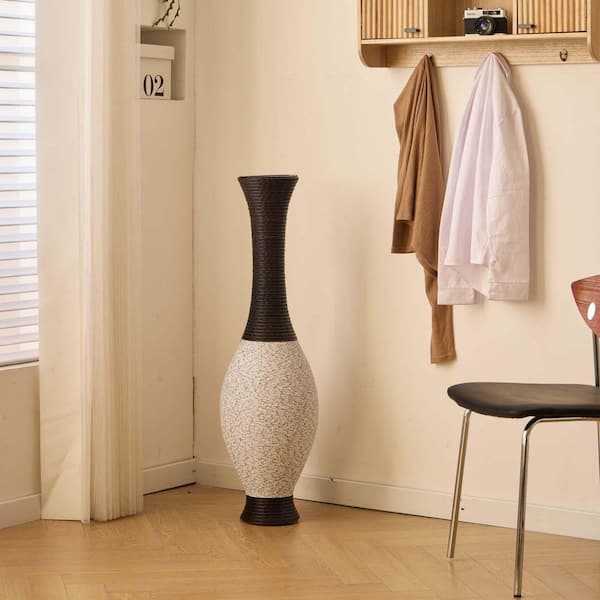 39 in. Brown Plastic Floor Vase,Standing Floor Vase,Decor Accent for Living Room,Bedroom-Stylish Home Decor
