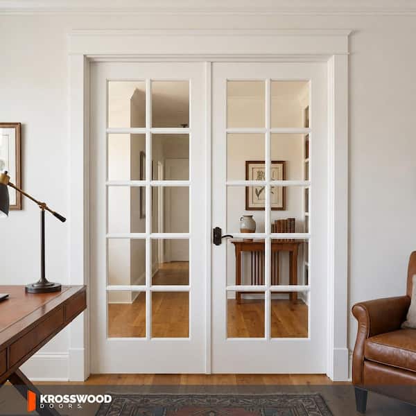 Krosswood Doors 56 in. x 80 in. Craftsman Shaker 10-Lite Both
