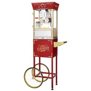 Matinee Movie 8 oz. Antique Red Popcorn Machine with Cart