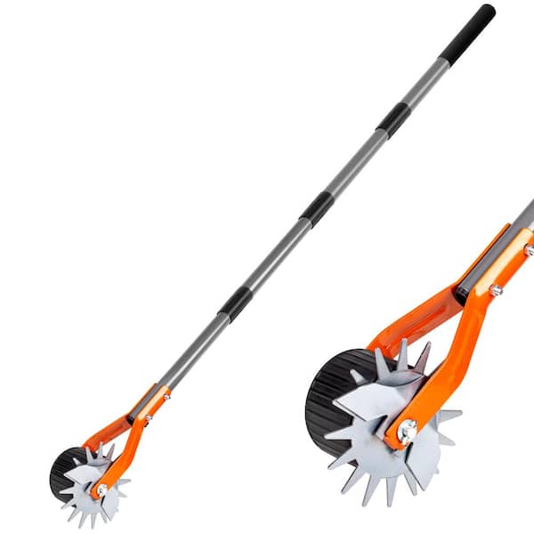 WaLensee 61 in. Wheel Rotary Edger, Rotary Shear, Sidewalk Manual Lawn Edger with Cushion Grip