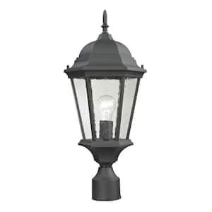 Temple Hill 1-Light Outdoor Matte Textured Black Post Lantern