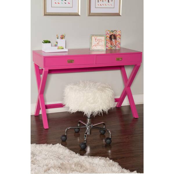 44W x 20D x 30H Linon PG138RSP01U Linon Home Decor Peggy Raspberry Pink Writing Desk Desk Raspberry Pink 