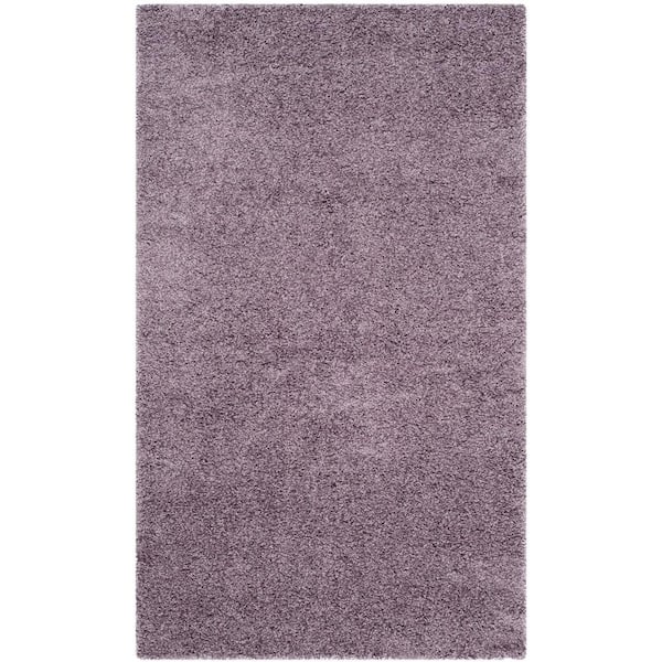 SAFAVIEH Laguna Shag Purple Doormat 3 ft. x 5 ft. Solid Area Rug