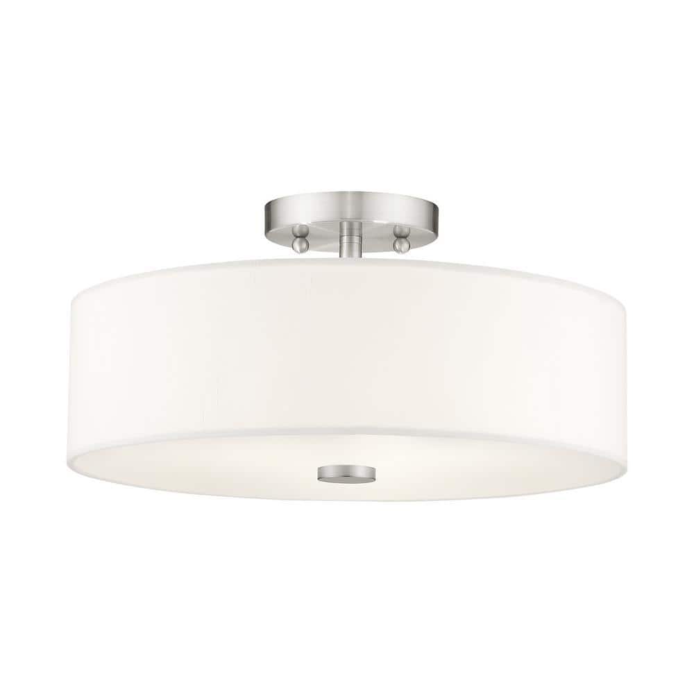 AVIANCE LIGHTING Mercury 3 Light Brushed Nickel Flush Mount AVIANCE LIGHTING Mercury 3 Light Brushed Nickel Flush Mount