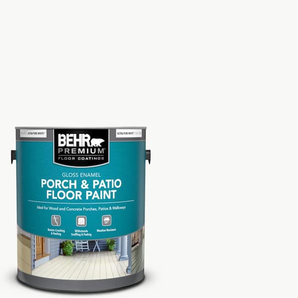 BEHR PREMIUM 1 gal. Ultra Pure White Gloss Enamel Interior/Exterior Porch and Patio Floor Paint
