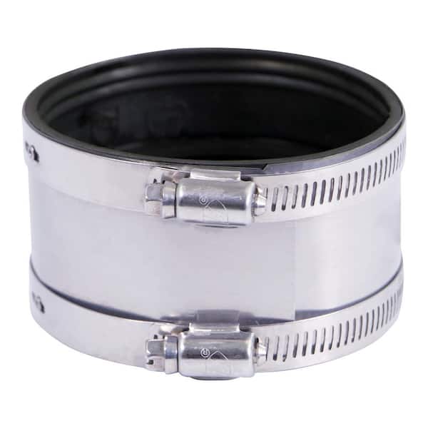 PLUMBFLEX Shielded 3 in. Steel Transition Coupling Connects Plastic or Extra Heavy Cast Iron to Copper