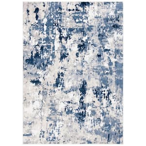 Skyler Gray/Navy 4 ft. x 6 ft. Abstract Distressed Area Rug