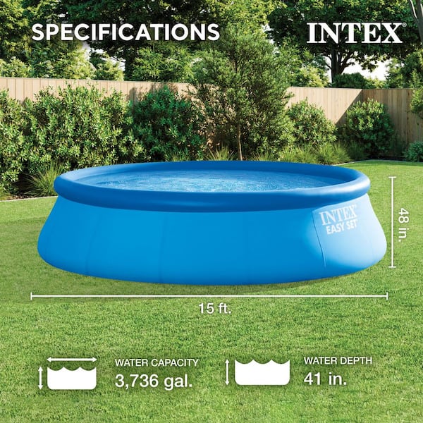 Easy Set 15 ft. Round 48 in. Deep Inflatable Pool Set