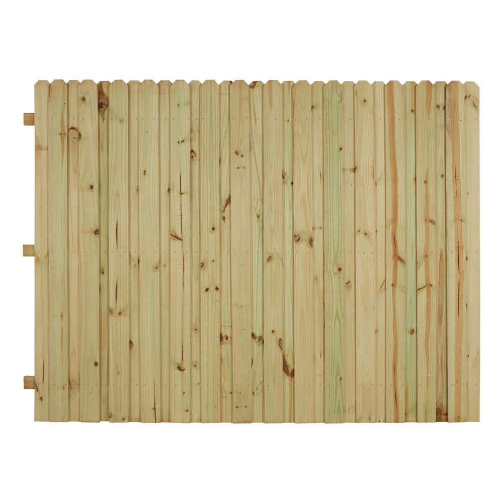 Outdoor Essentials 6 ft. H x 8 ft. W Pressure Treated Pine Board on Board Fence Panel 105819 The Home Depot