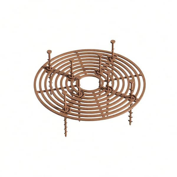 Large 20.47 in. Dia Brown Metal Flowerpot Grid Rack with Coco Liner Detachable and Trimmable (1-Pack)