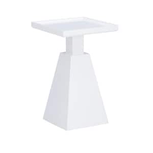 Cedric 14 in. W White Square Wood Top Side/End table