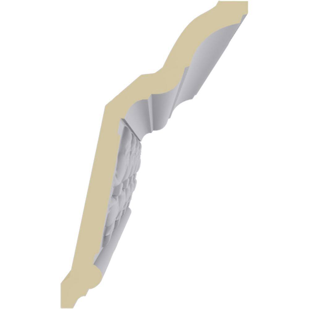 Victorian Primed Urethane Crown Moulding Sample, 12-inch