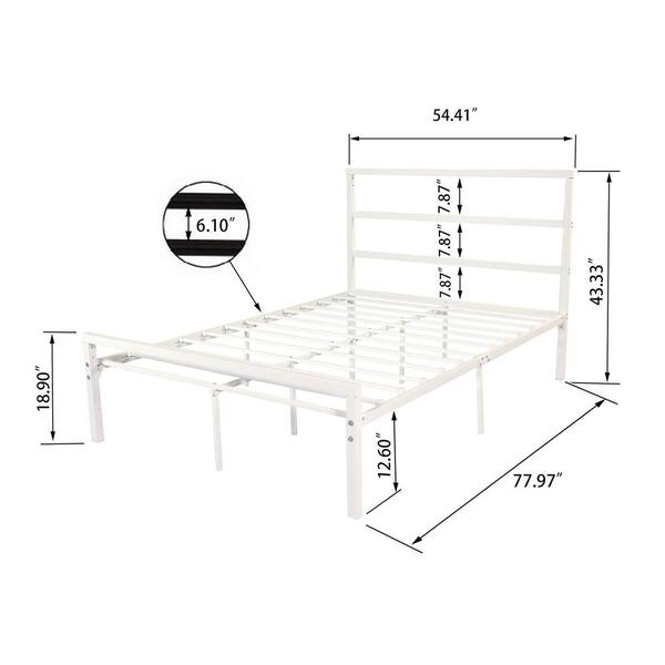 Ziruwu Full Metal Bed Frame With, Why Does My Metal Bed Frame Squeak