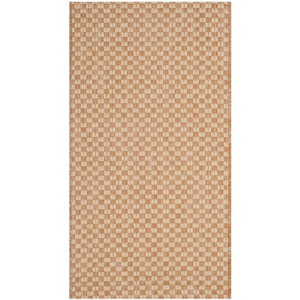 Courtyard Natural/Cream Doormat 2 ft. x 4 ft. Solid Indoor/Outdoor Patio Area Rug