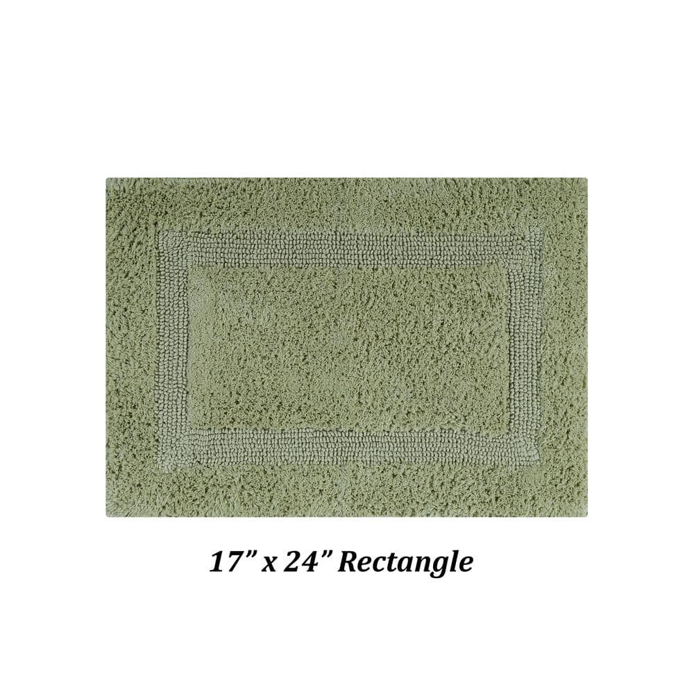 Luxurious Sage Cotton Tufted Reversible Bath Rug Set